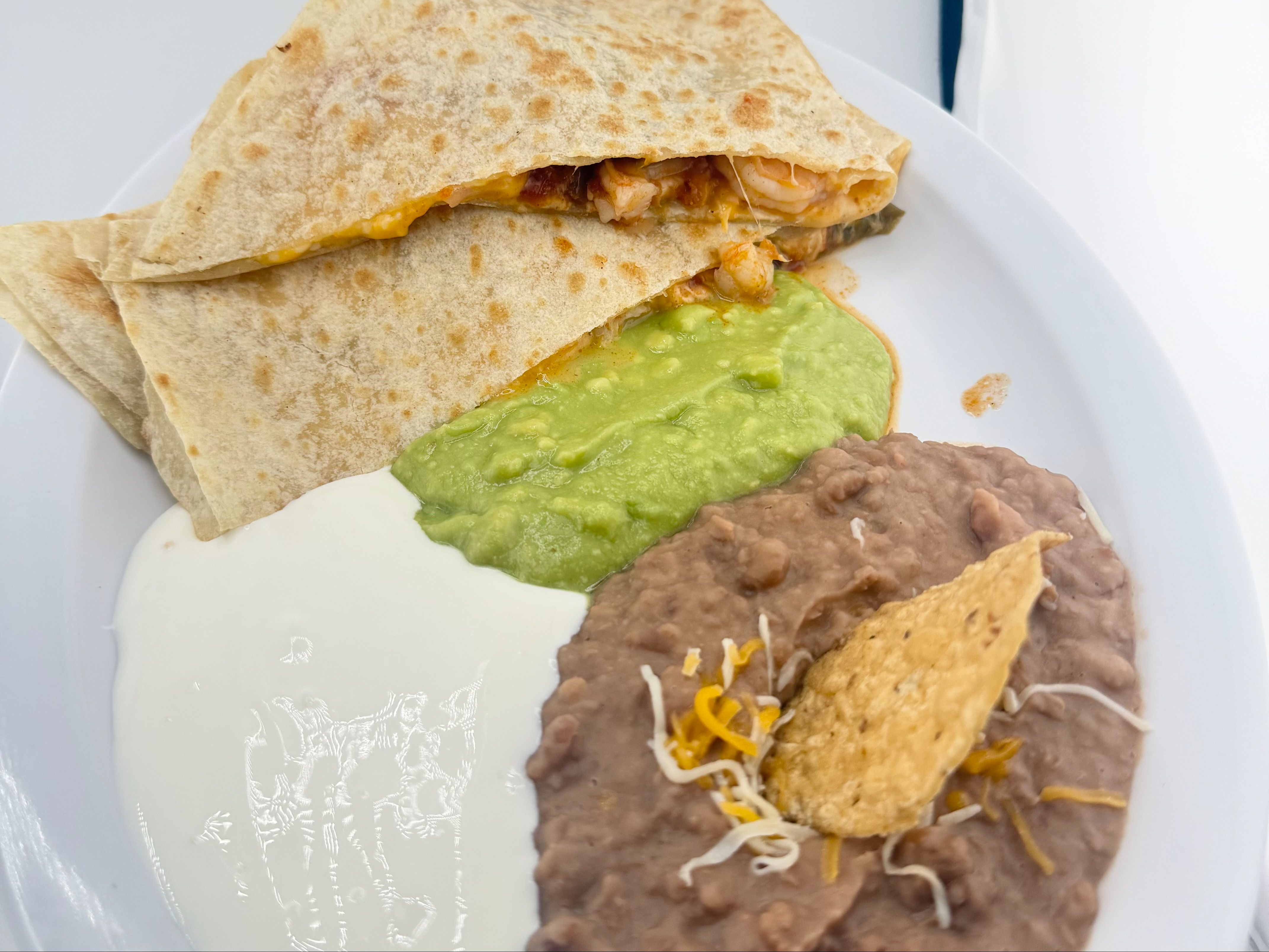 Shrimp Super Quesadilla.