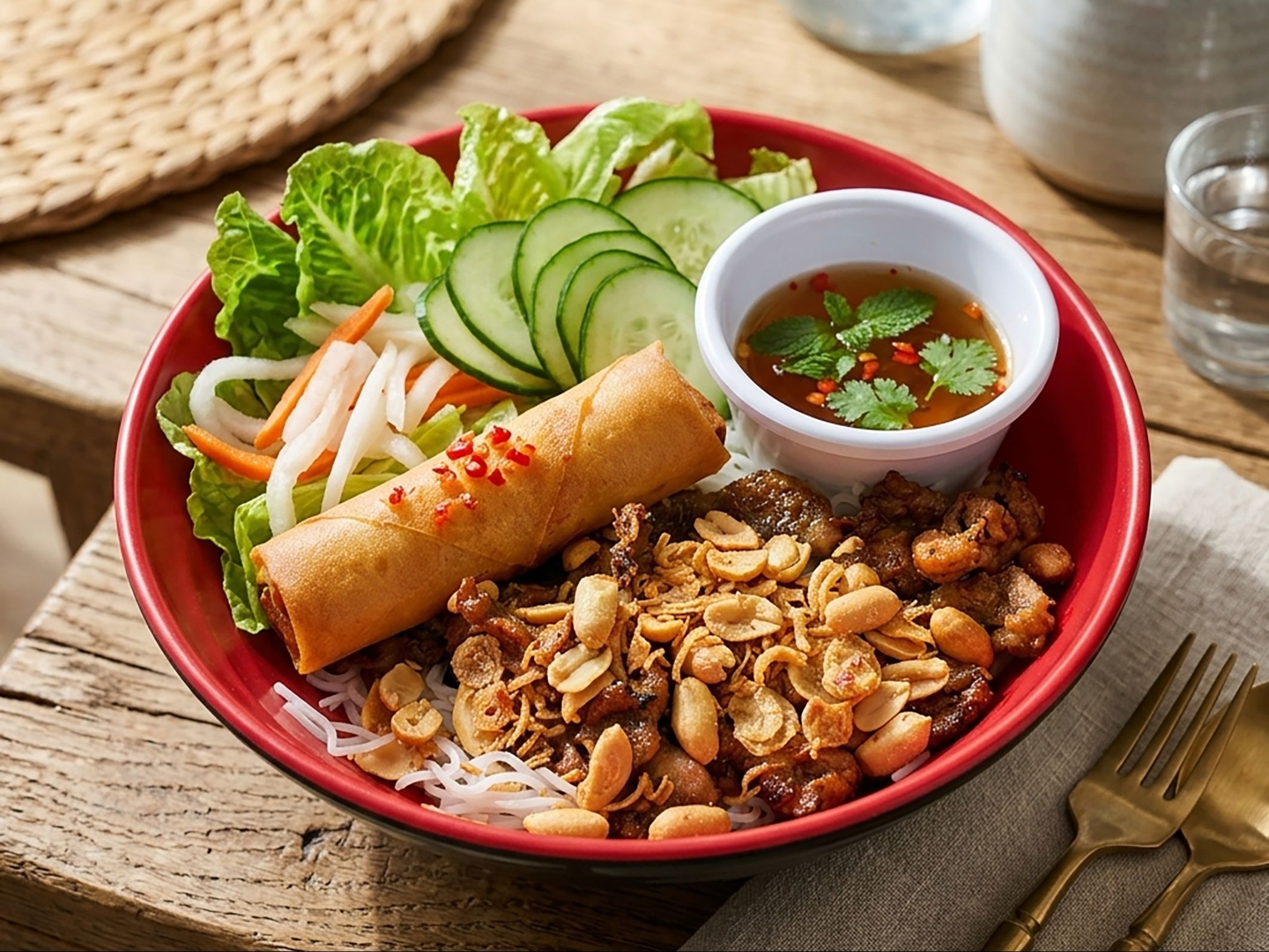 V1. Grilled Beef Vermicelli Salad.
