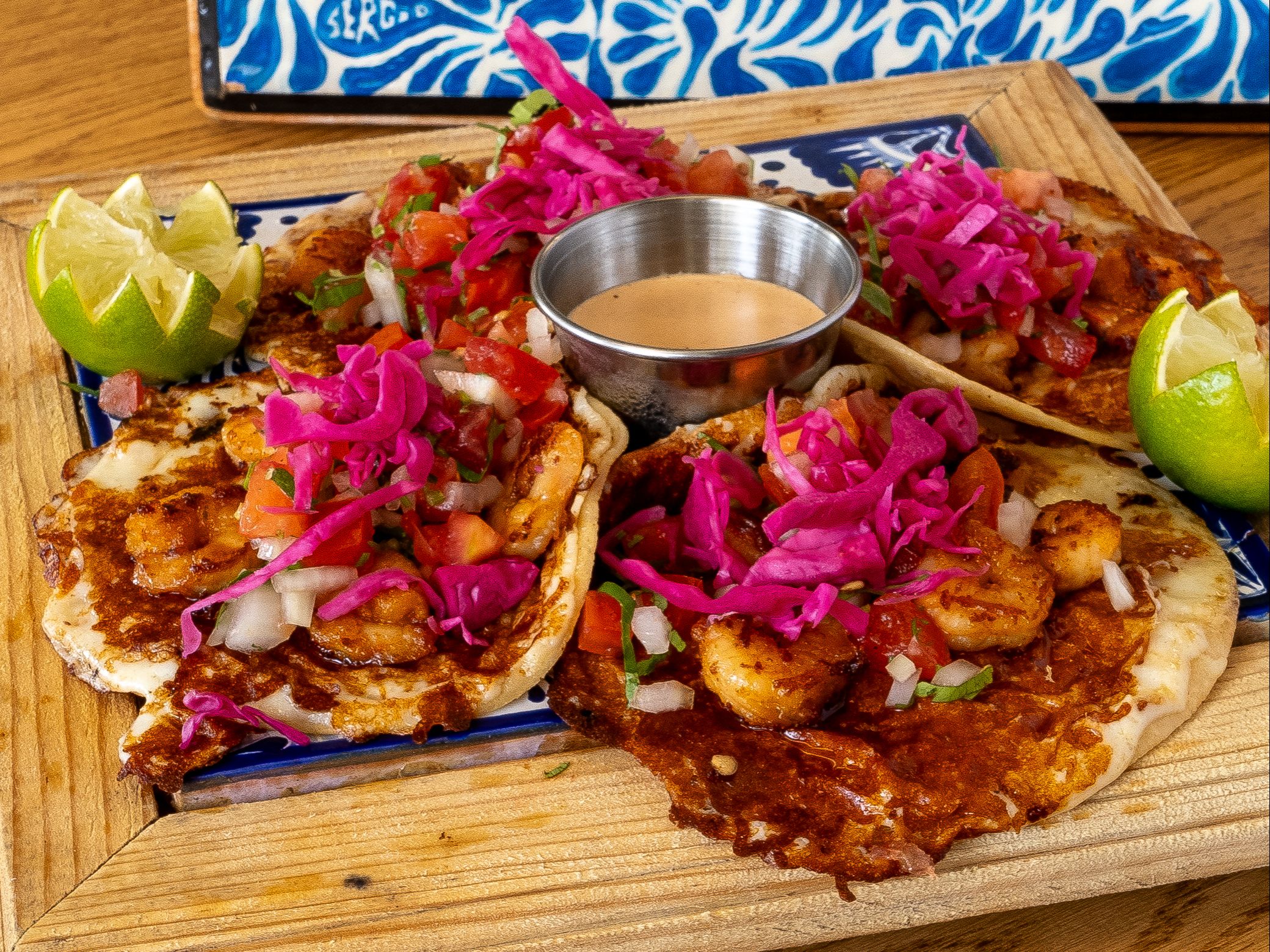 Shrimp (Camarón) Tacos.