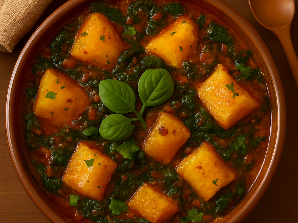 Palak Aloo (V, GF, NF, DF).