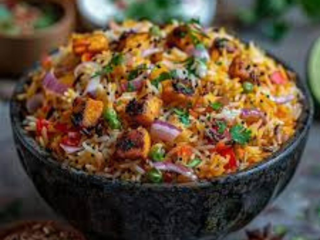 Chicken 65 Biryani.