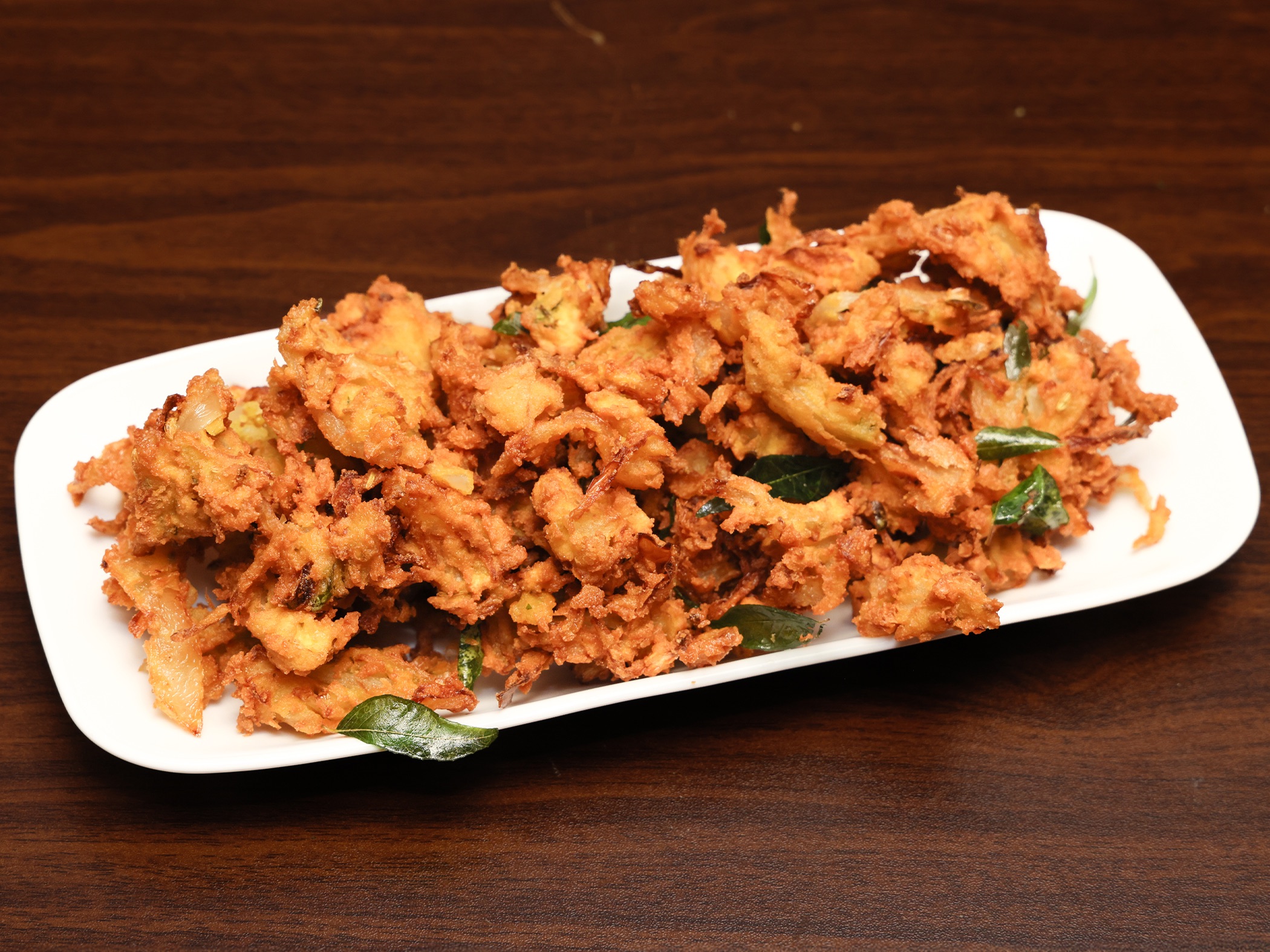 ONION & SPINACH PAKODA.