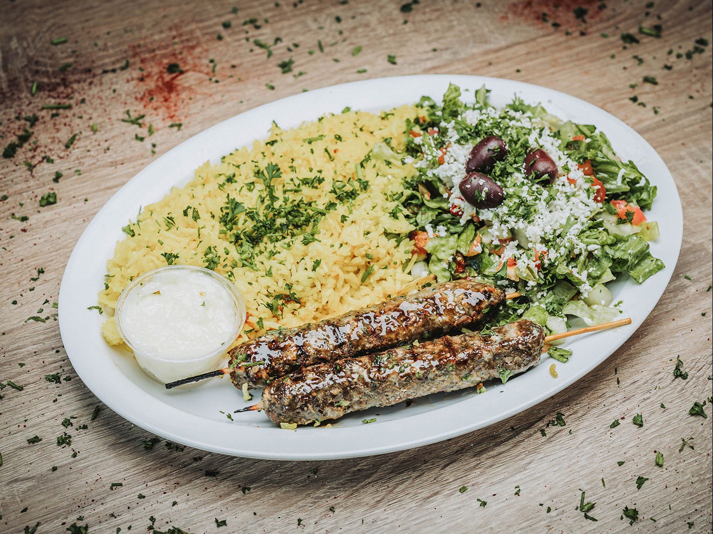 Kafta Kabob Platter.