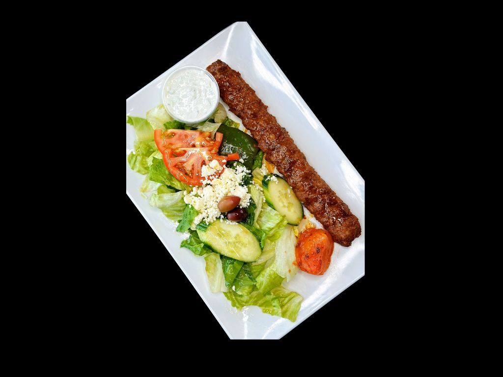 Adana Kebab (1 Skewer) Over Salad.