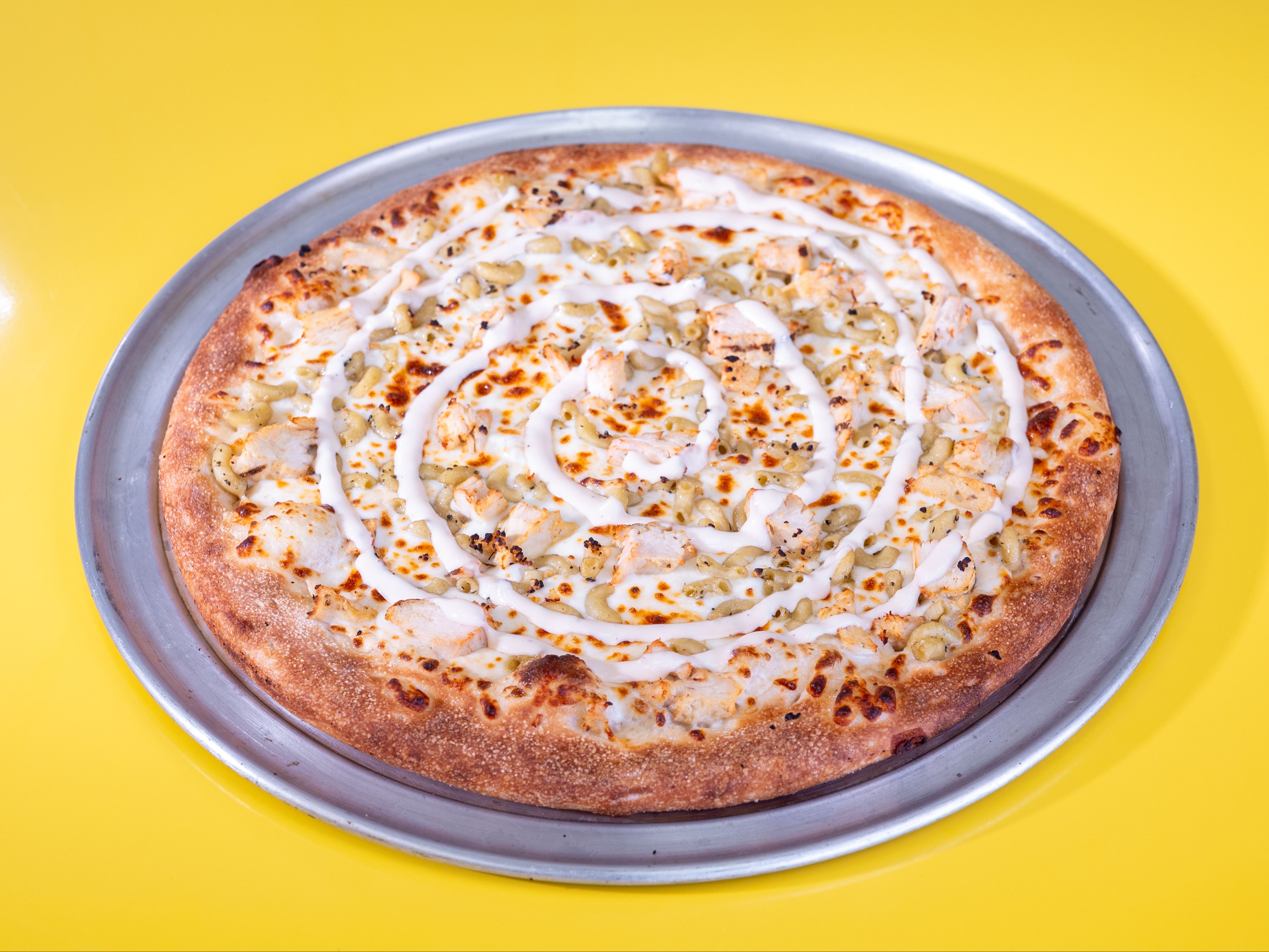 (Personal) Chicken Alfredo Pizza.