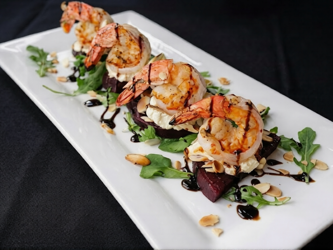 Grilled Shrimp And Beets.