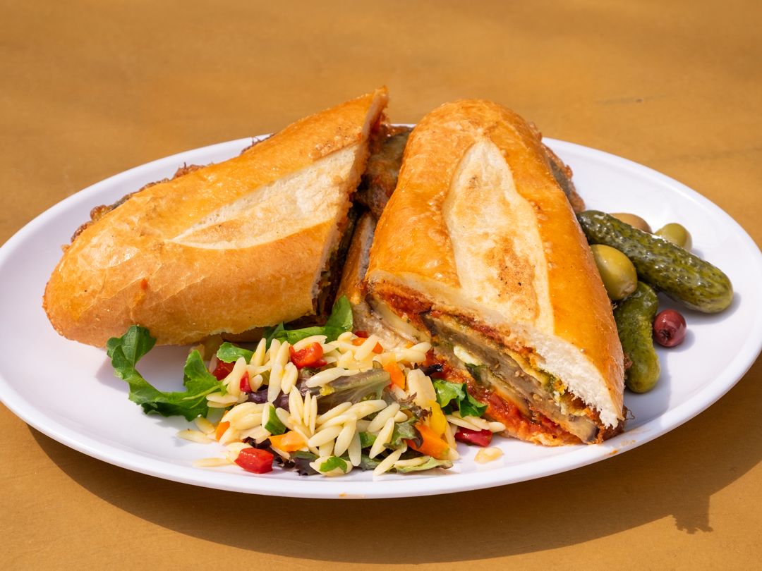 Sicilian Style Eggplant Sandwich.