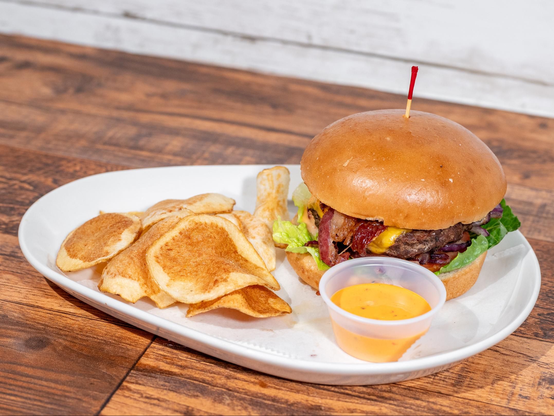 Halal Bacon Burger.