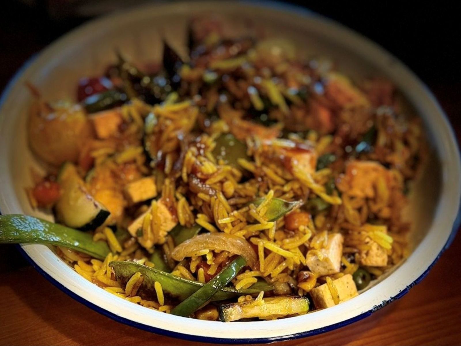 Vietnamese Fries Rice With Salmon.