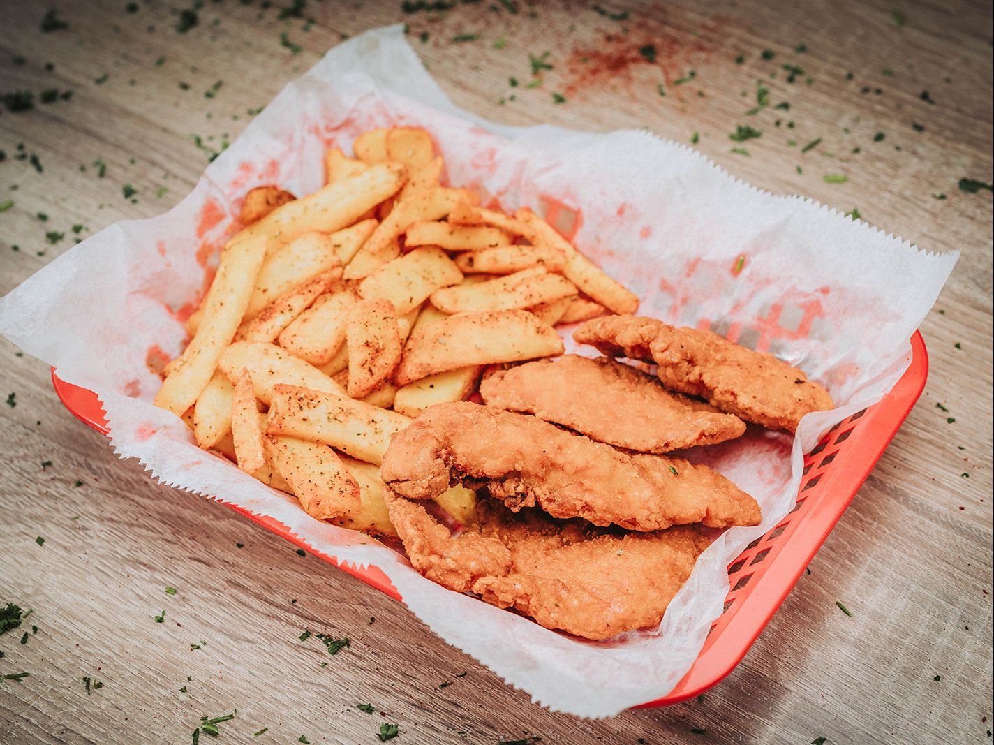Chicken Tender & Fries.