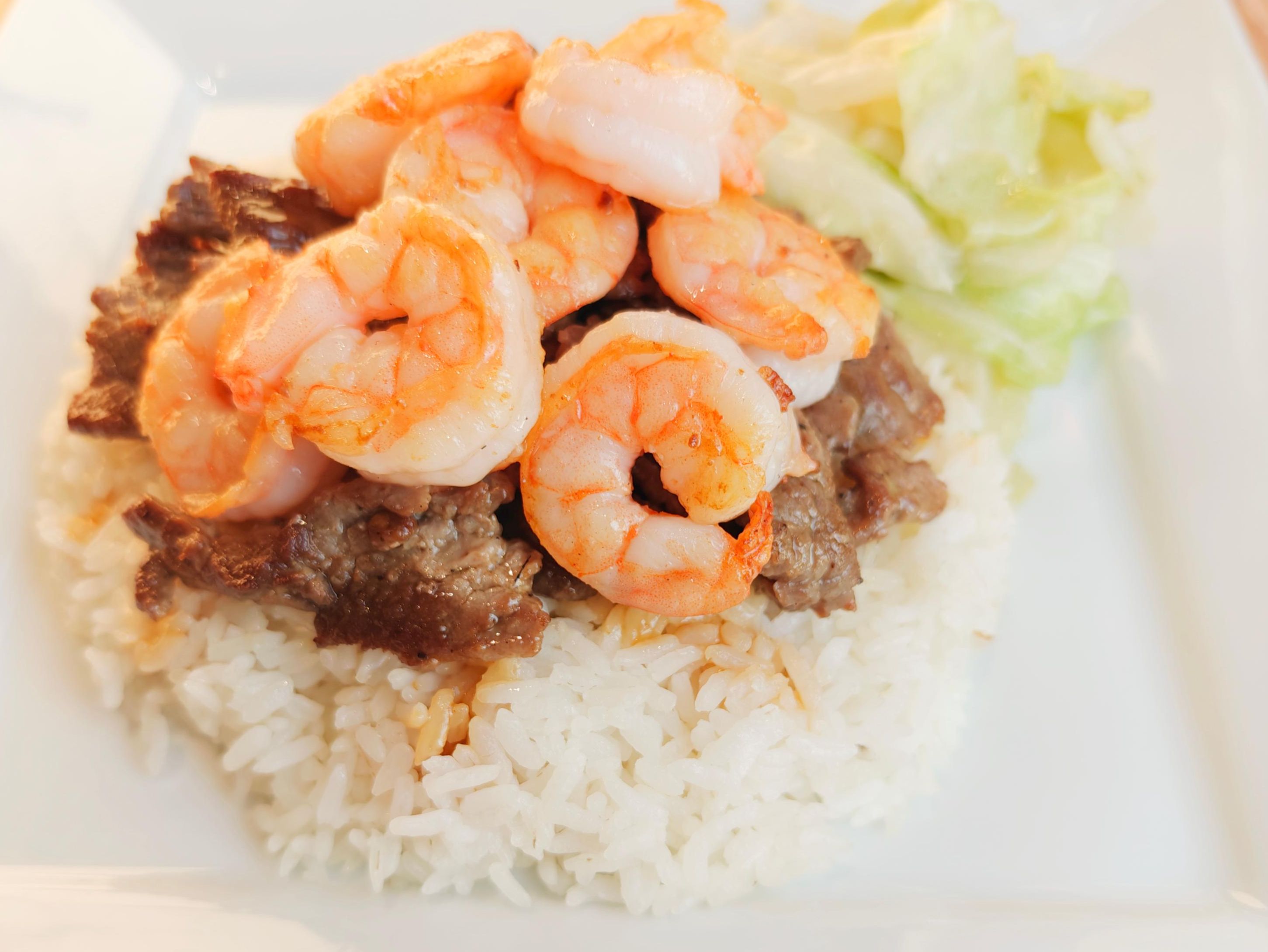 Beef shrimp Teriyaki.