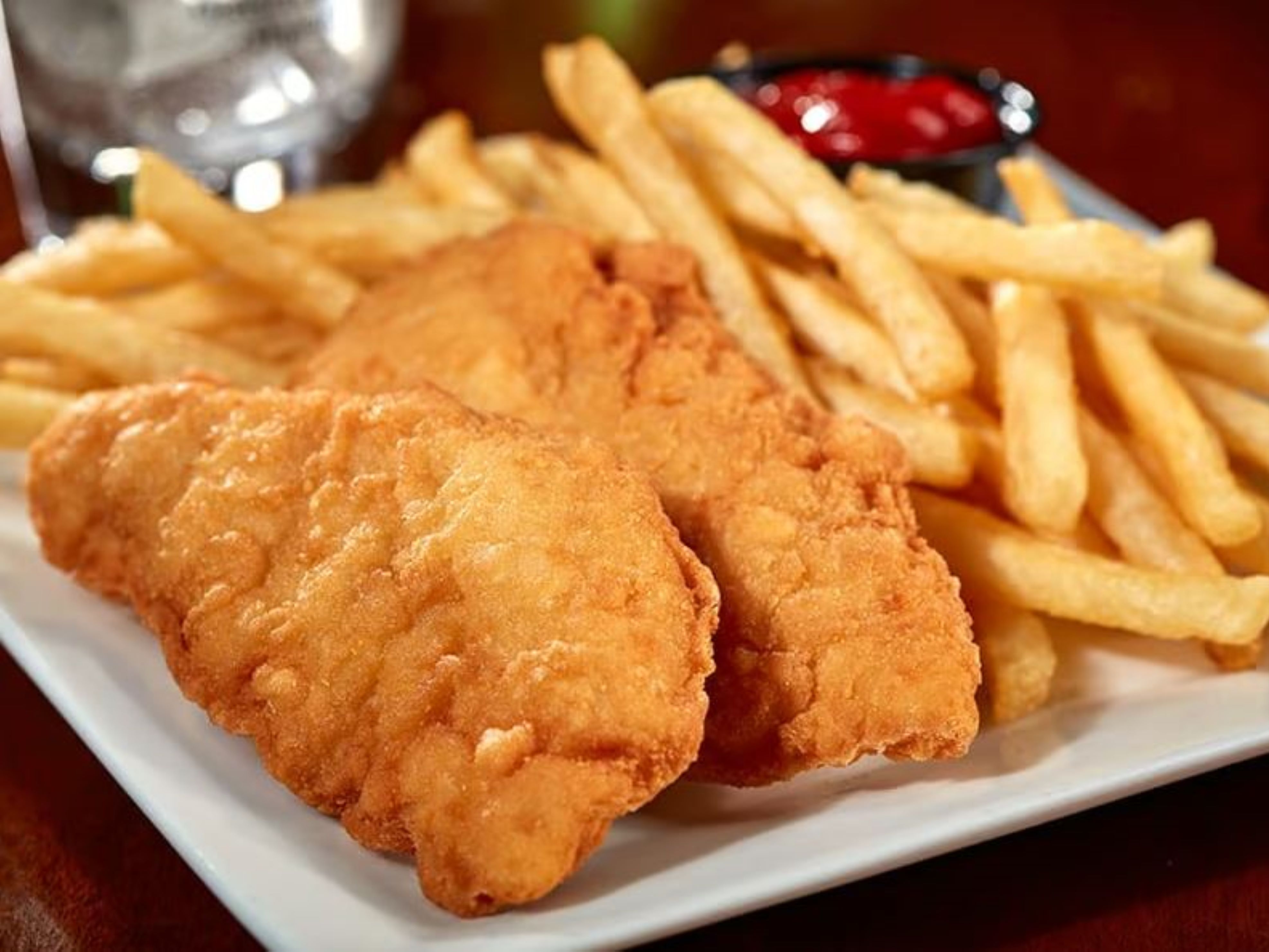 Chicken Finger W/ Fries Or Rice.