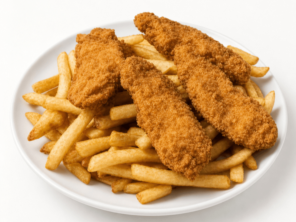Chicken Strips with Fries.