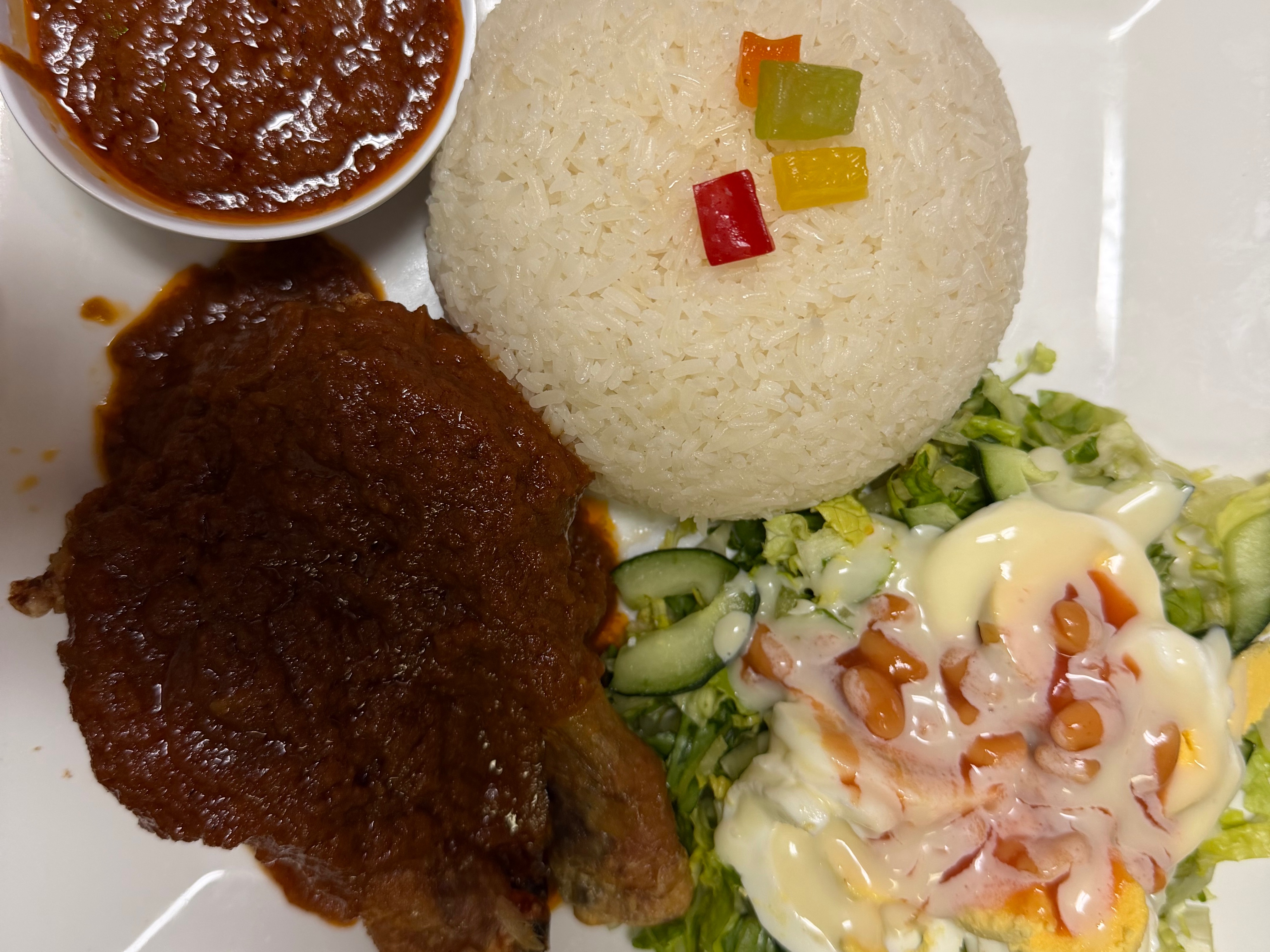 White Rice w/ Chicken Stew.