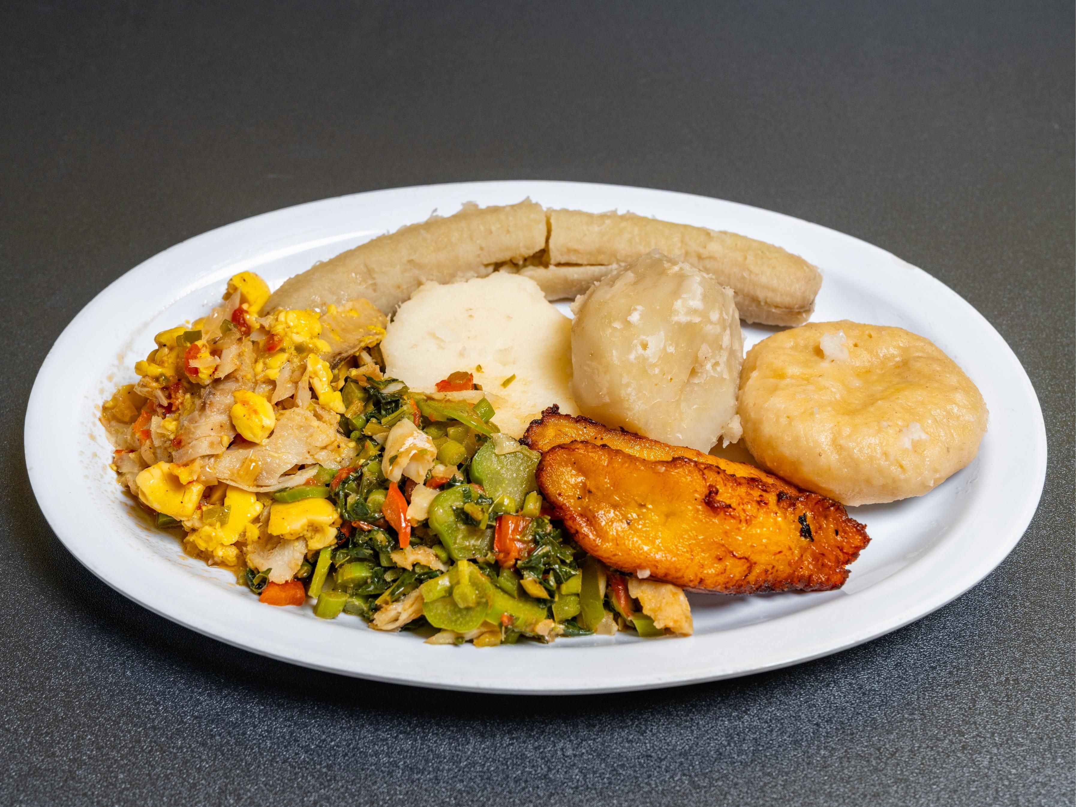 Half Vegetarian Ackee & Half Vegetarian Callaloo