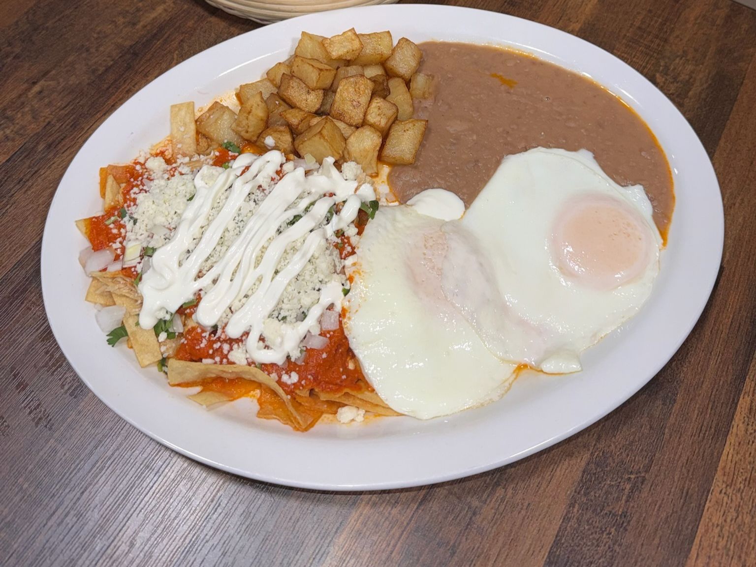 Chilaquiles Rojos Plate.