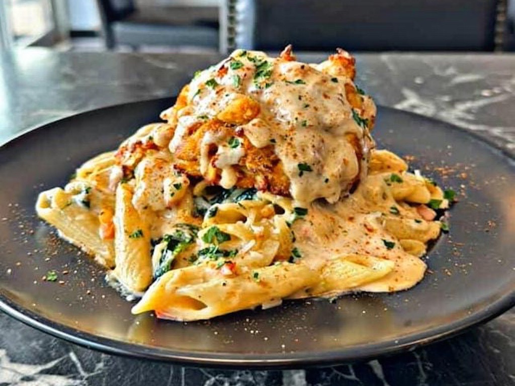 Crab Cake Cajun Pasta.