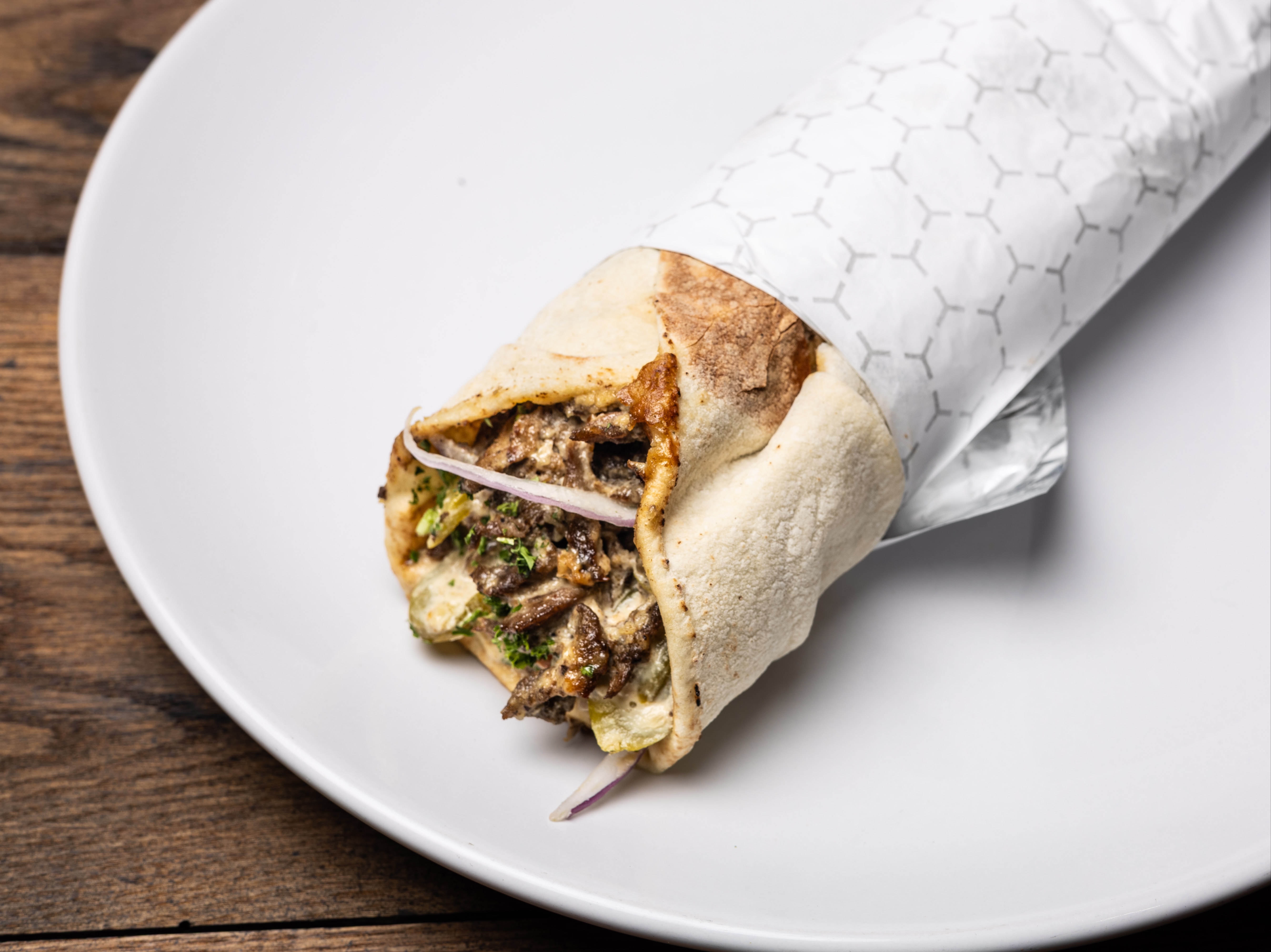 Beef and Lamb Shawarma Wrap.