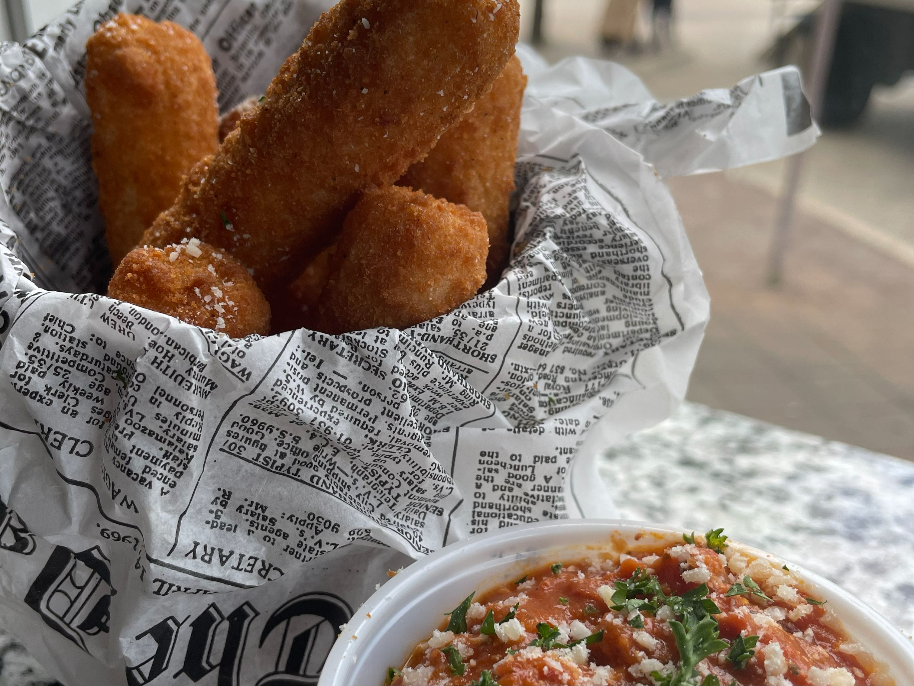 Mozzarella Sticks with Marinara.