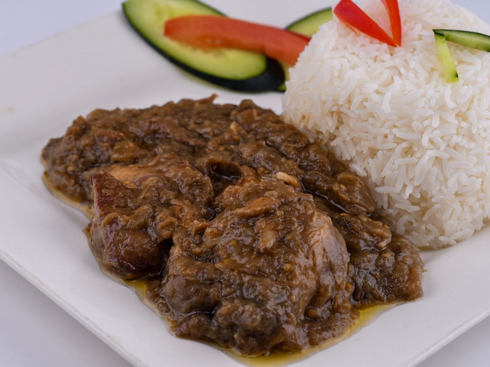 Eggplant Served with Rice.