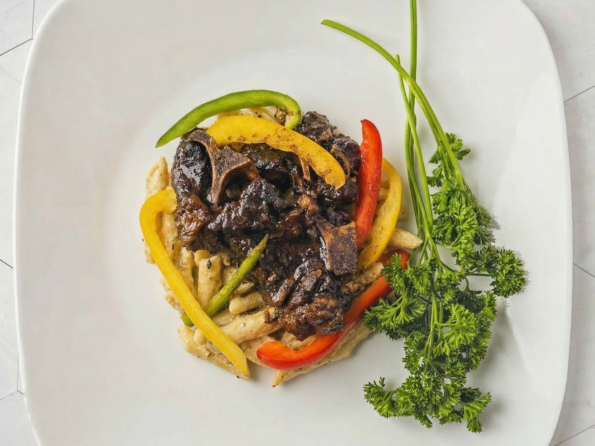 Rasta Pasta with Oxtail