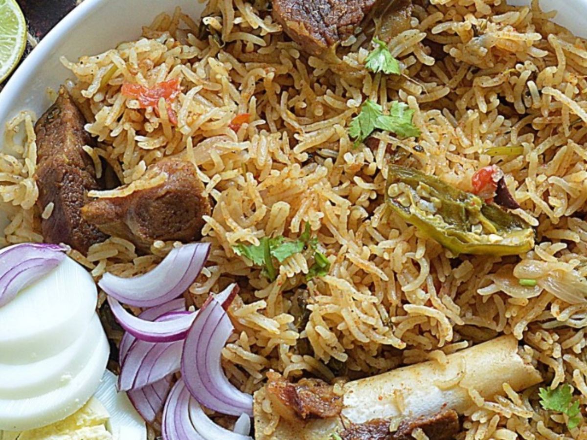 Avakaya Goat Biryani.