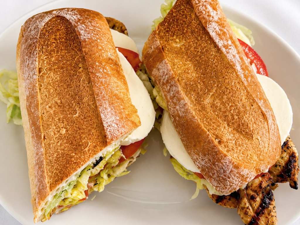 Grilled Chicken W/Fresh Mozzarella Sandwich.
