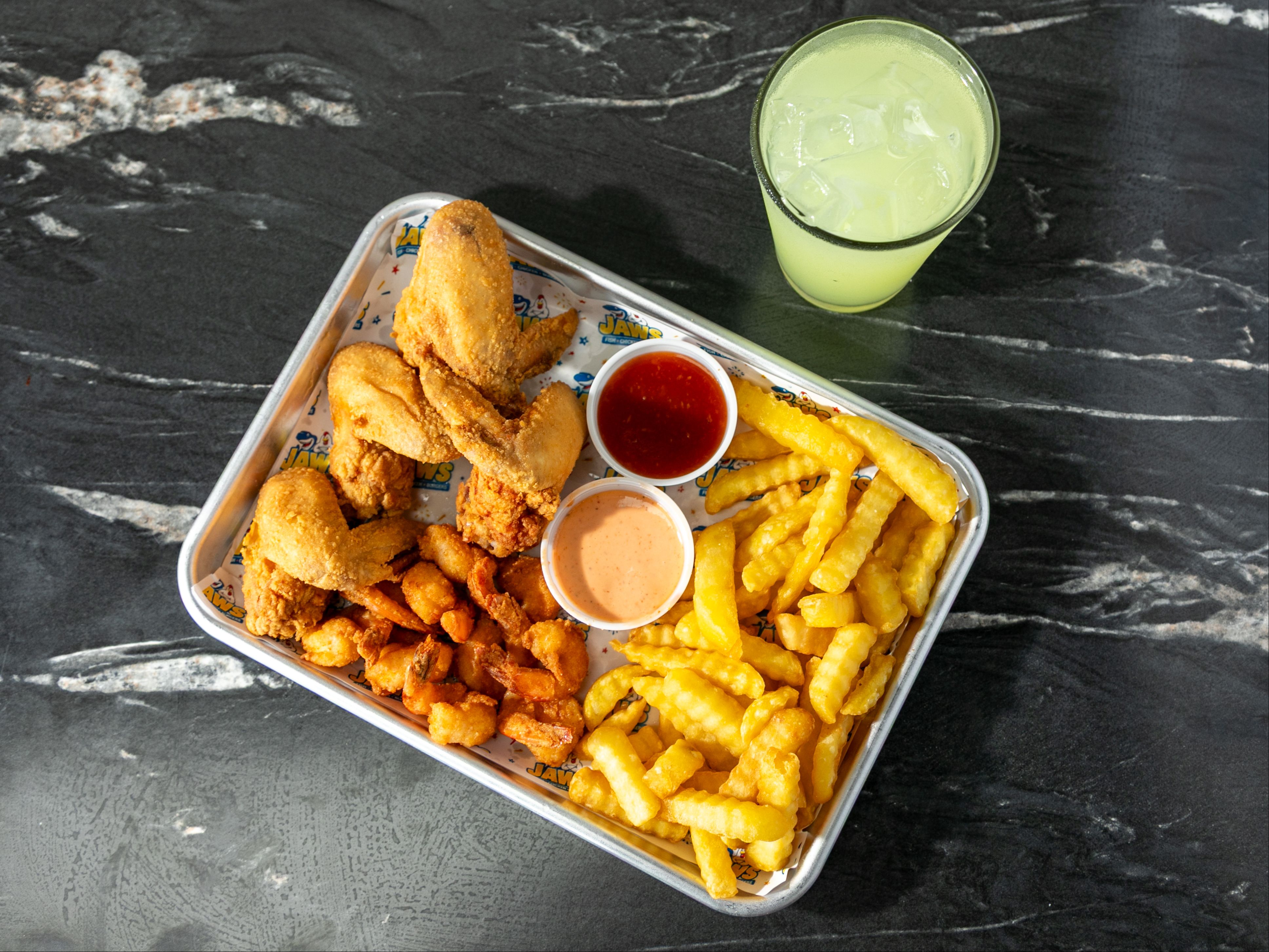Combo #9: (3 Tenders & 10pc Shrimp or 3 Wings or Leg N' Thigh).