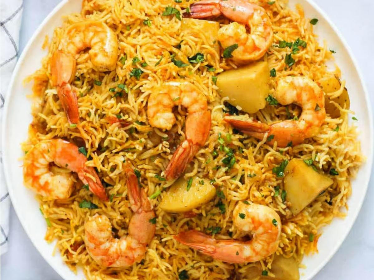 4. Shrimp Biryani.