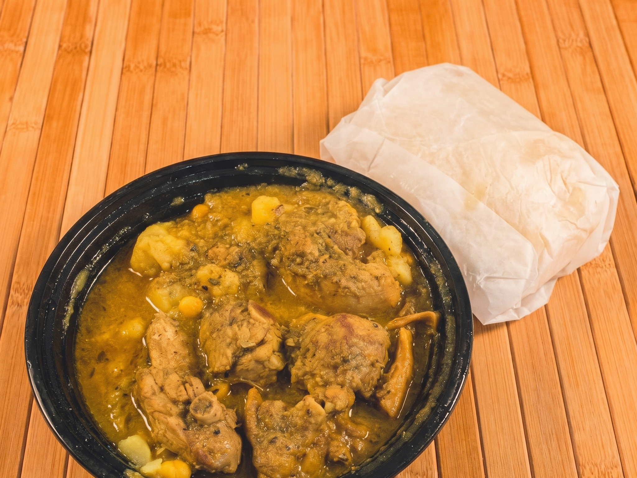 Curry Chicken Roti Platter.