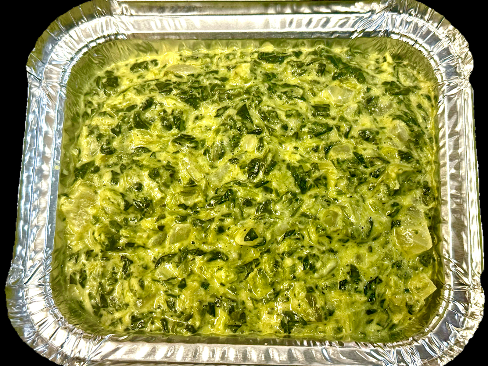 Large Full Tray Homemade Creamed Spinach