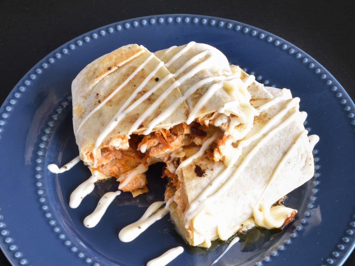Bacon Buffalo Chicken Crunch Wrap.