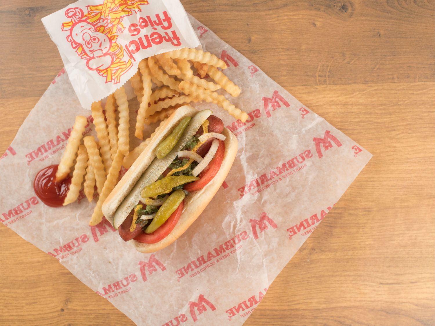 Image-Chicago Style Hot Dog With Fries