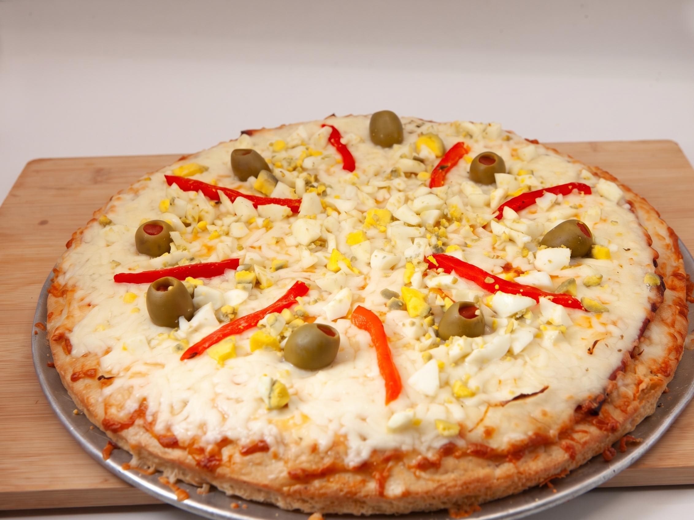 Morron y Huevo Pizza.