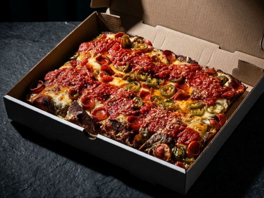 Large Mike's Honey Hot Pepperoni Detroit.