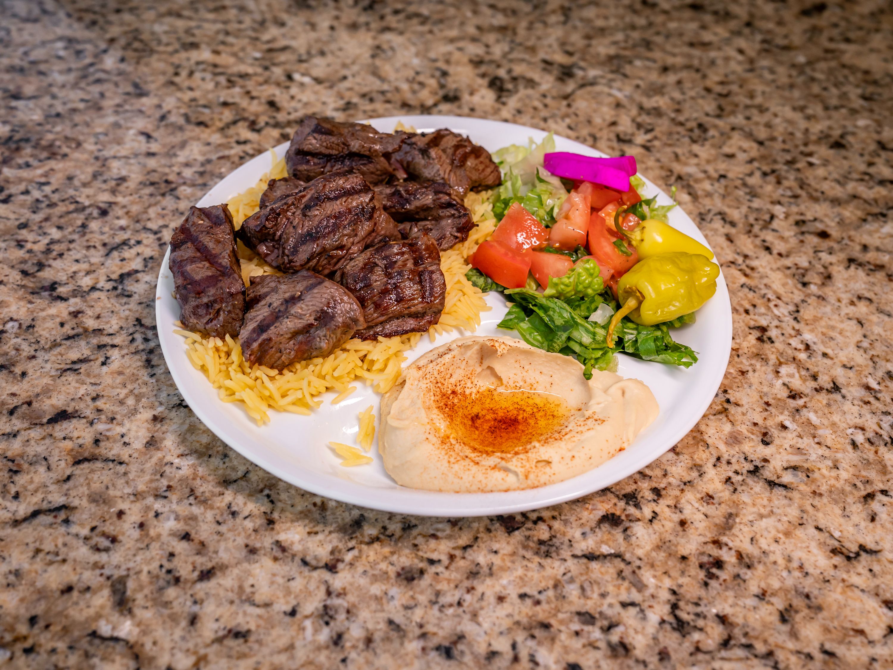 Beef Kabob Plate.