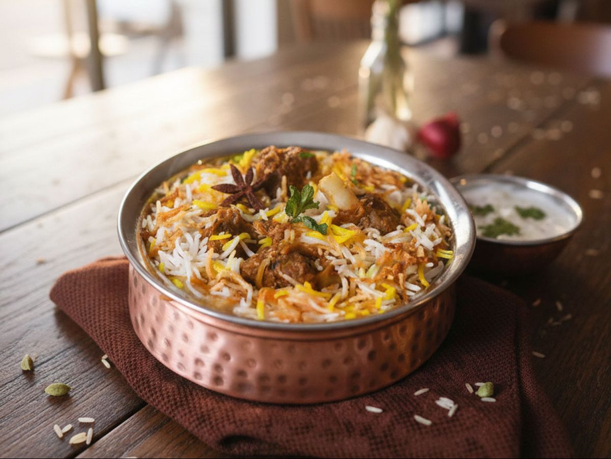 Goat Biryani (Halal).