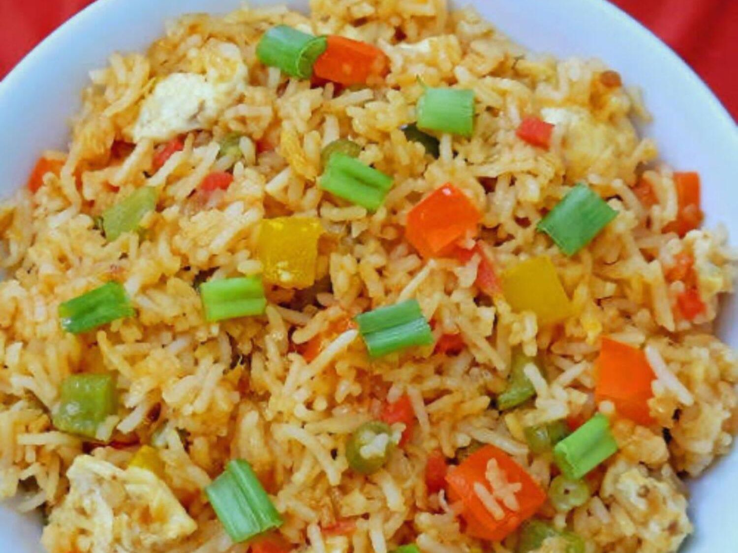 Schezwan Egg Fried Rice.