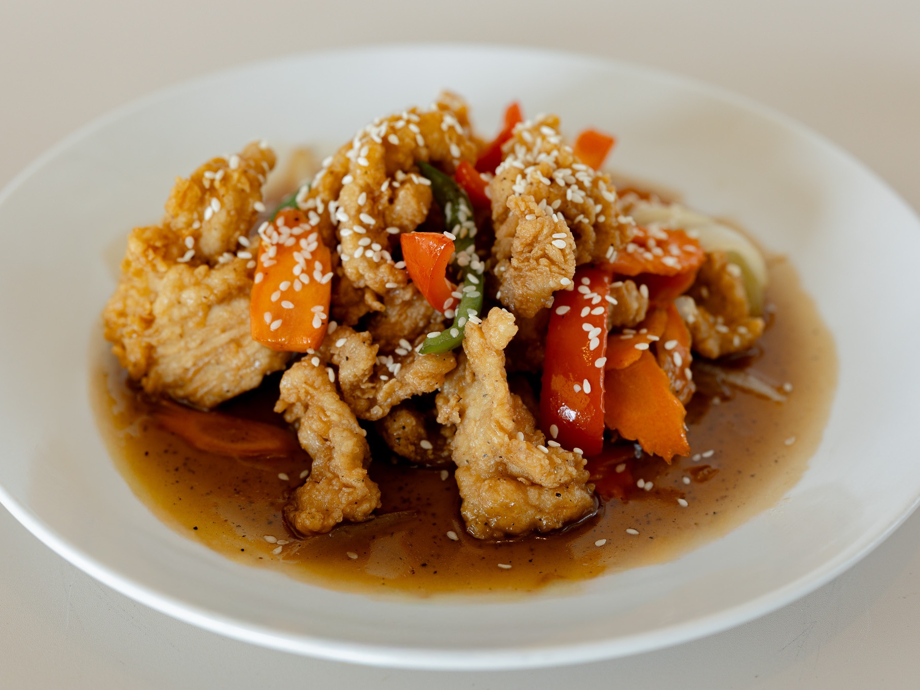 SESAME CHICKEN.