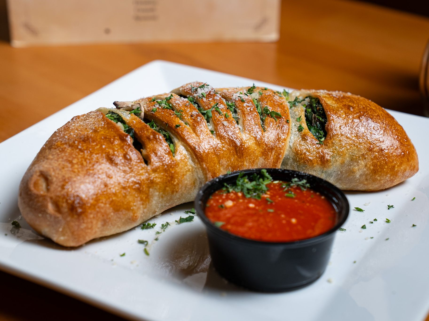 Vegetarian Calzone Lunch.