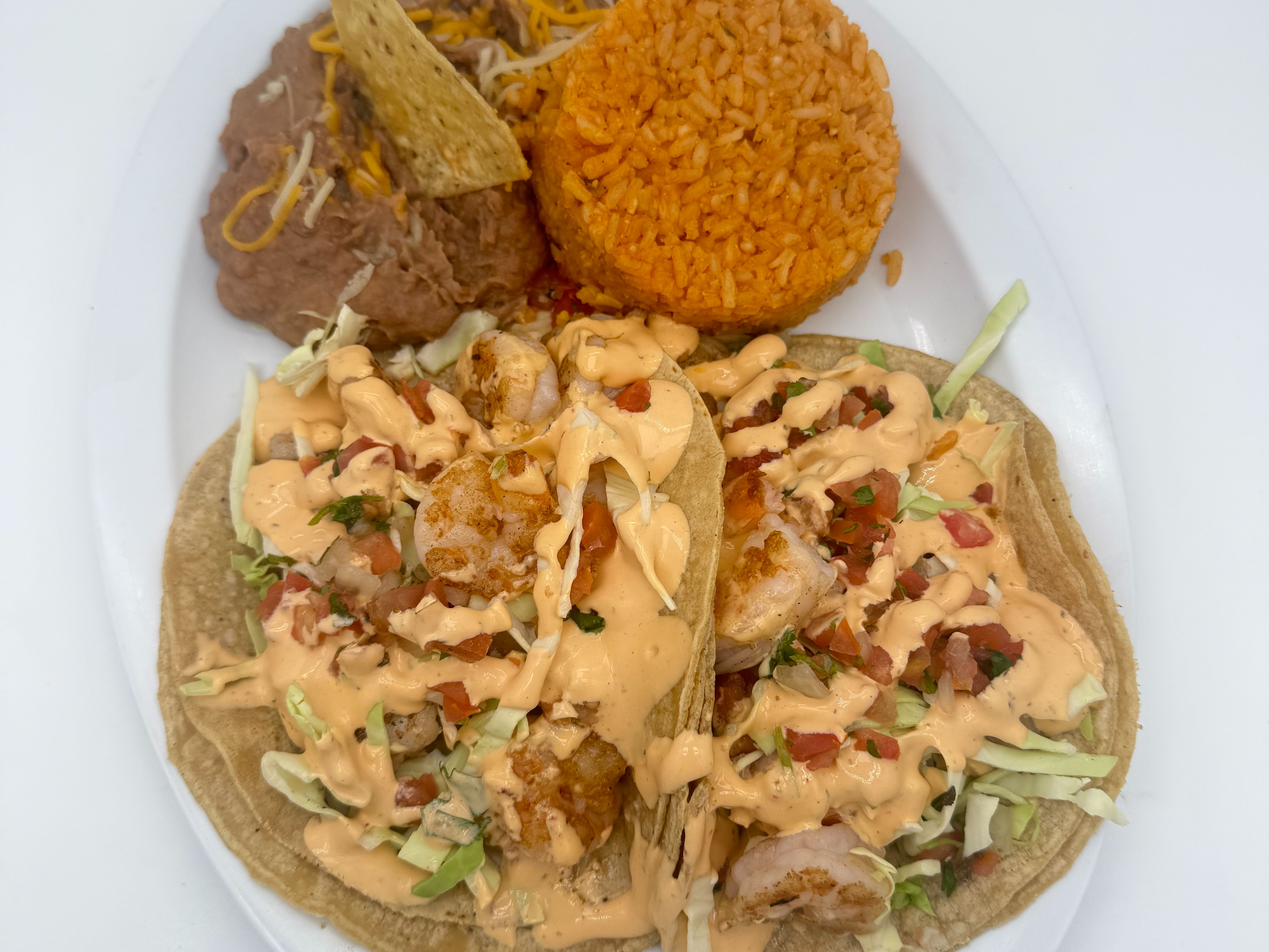 2 Shrimp Tacos Combo.