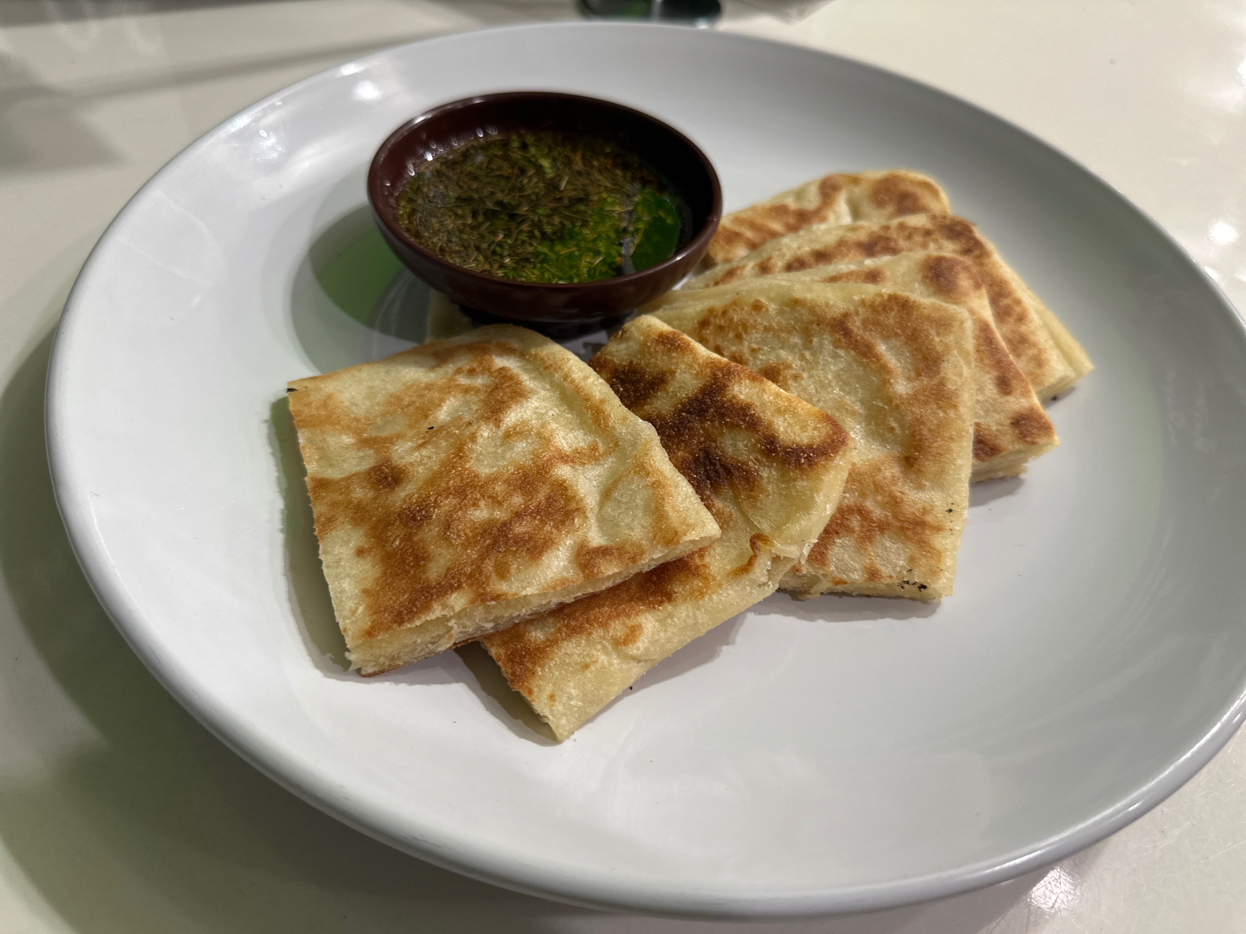 Msemen With Zaatar Olive Oil.