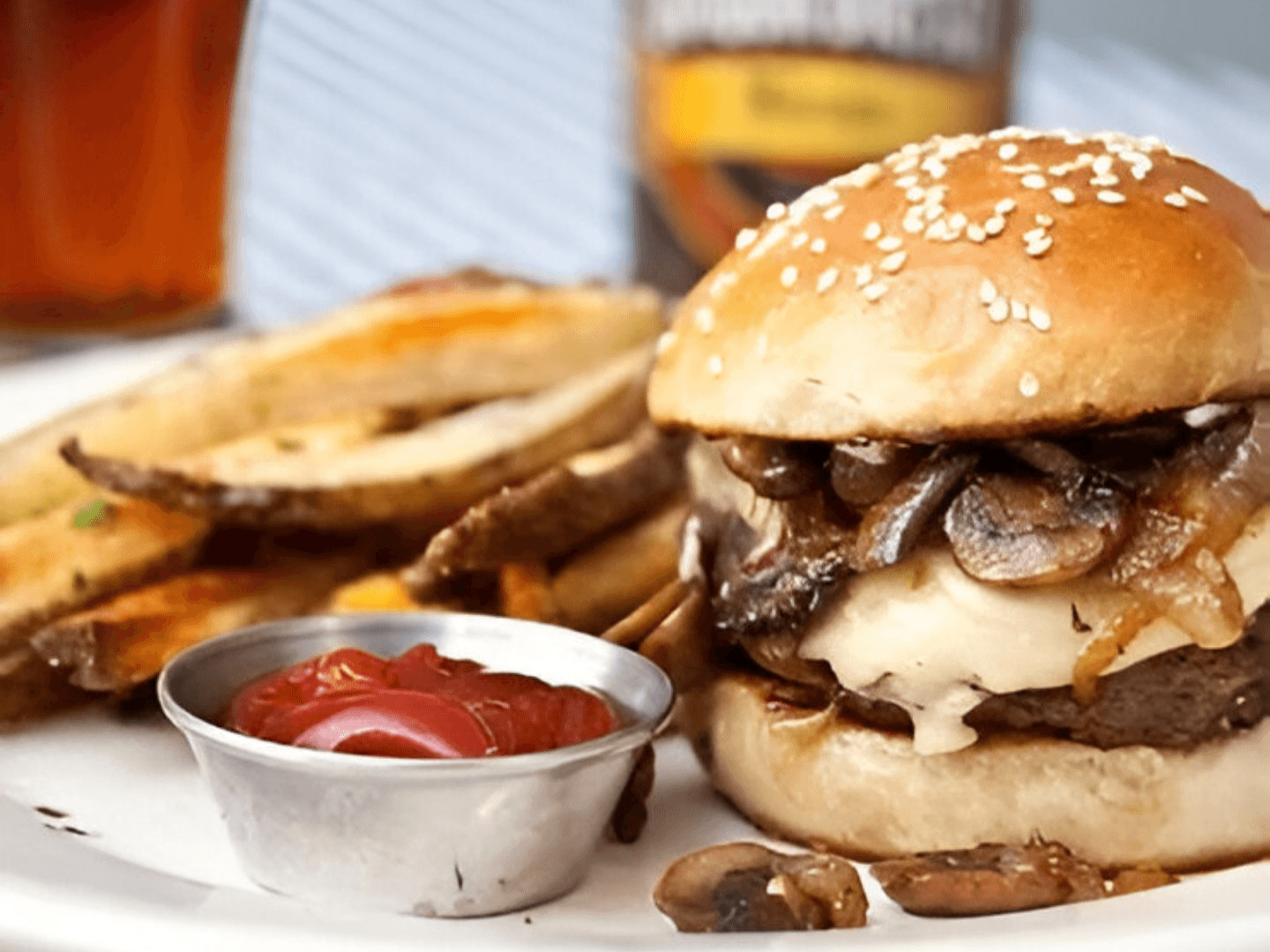 Mushroom Swiss Burger.
