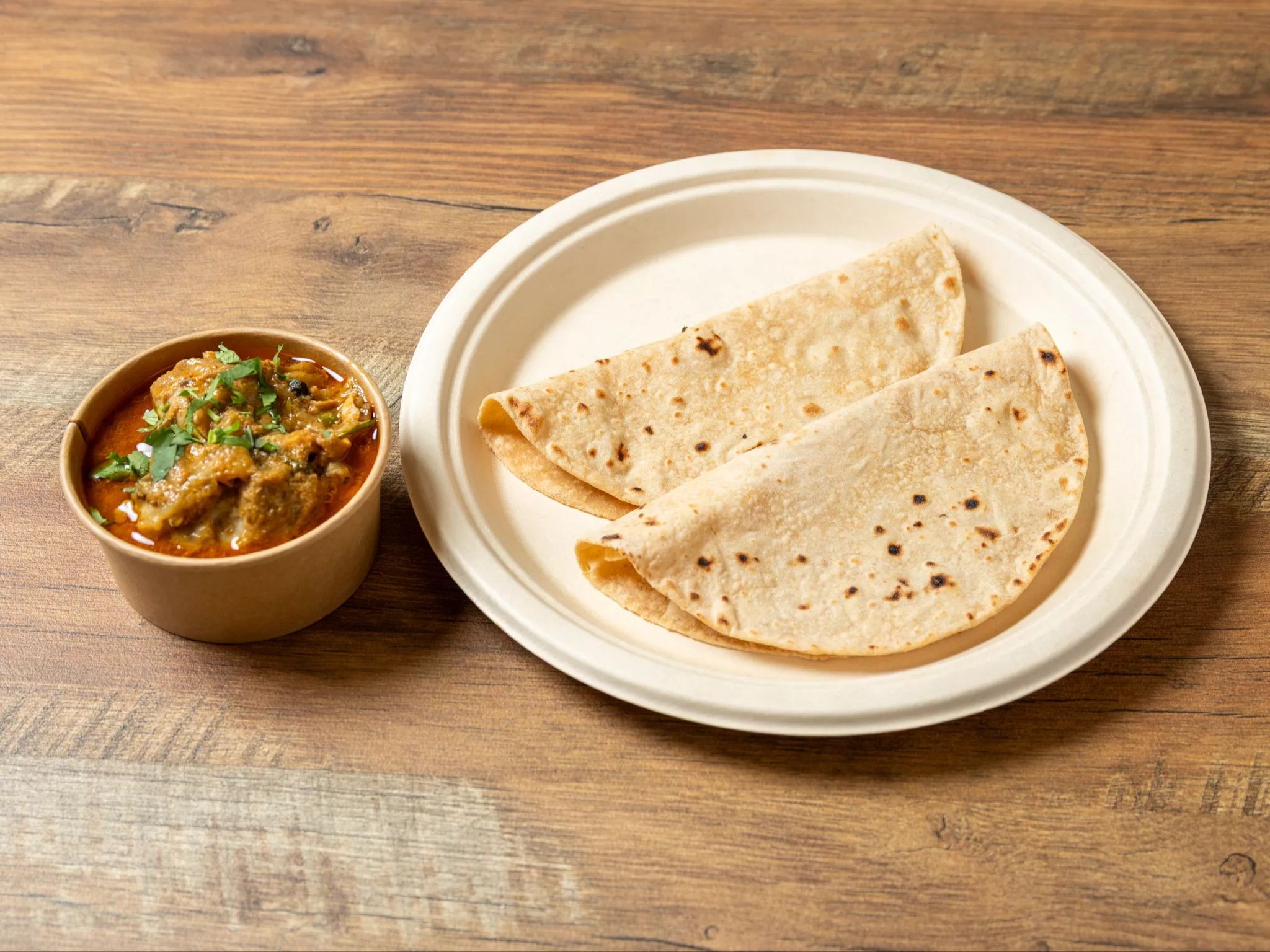Chapati with Chicken Curry.