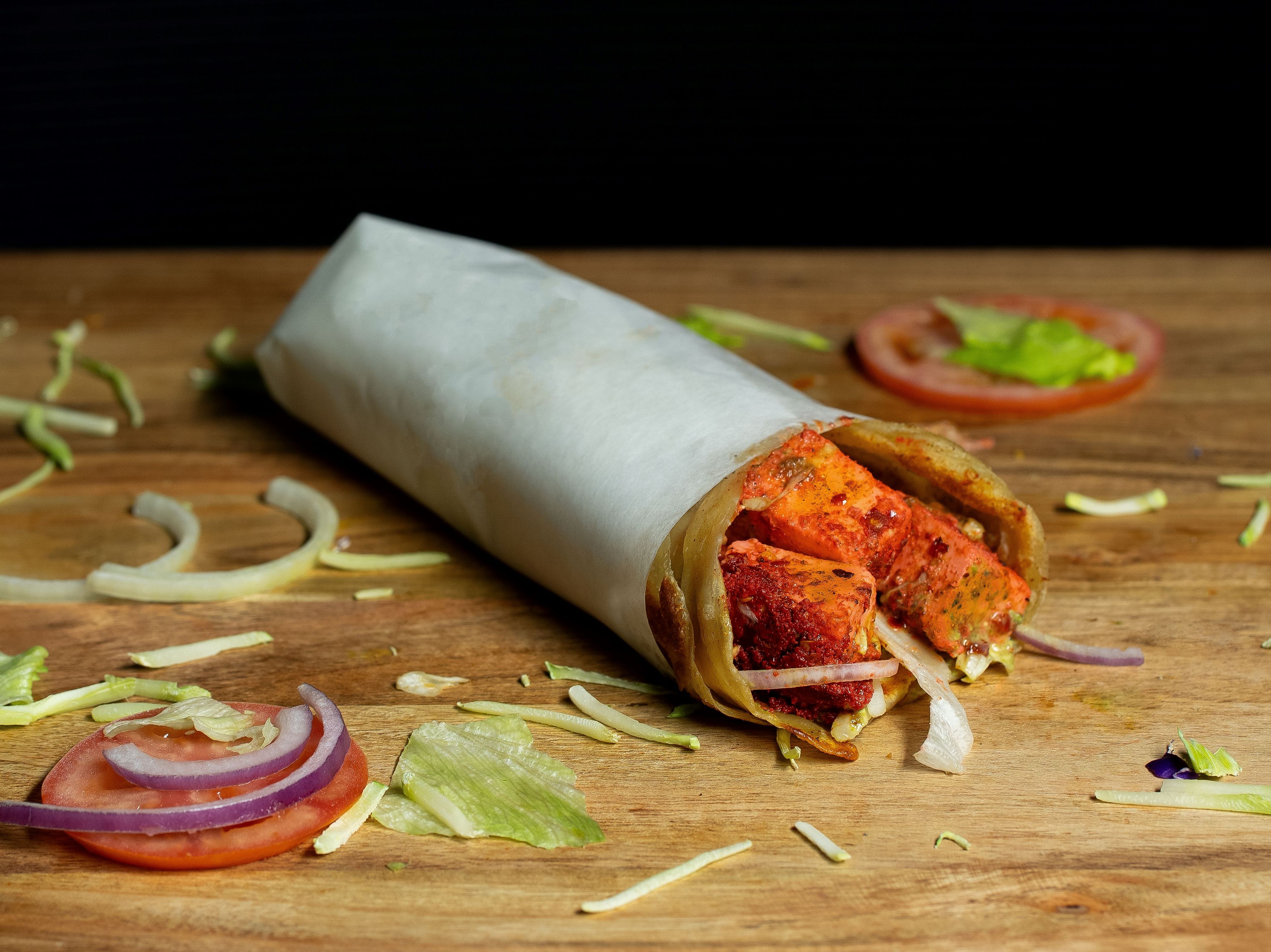 Paneer Tikka Paratha Roll.
