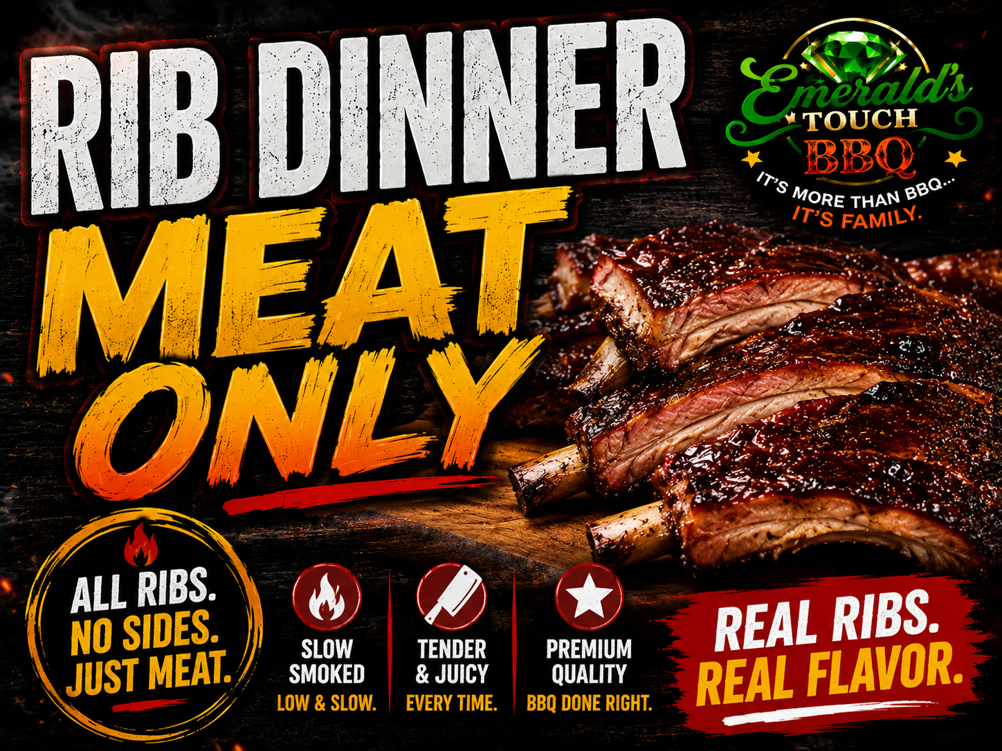 Rib Dinner Meat ONLY.