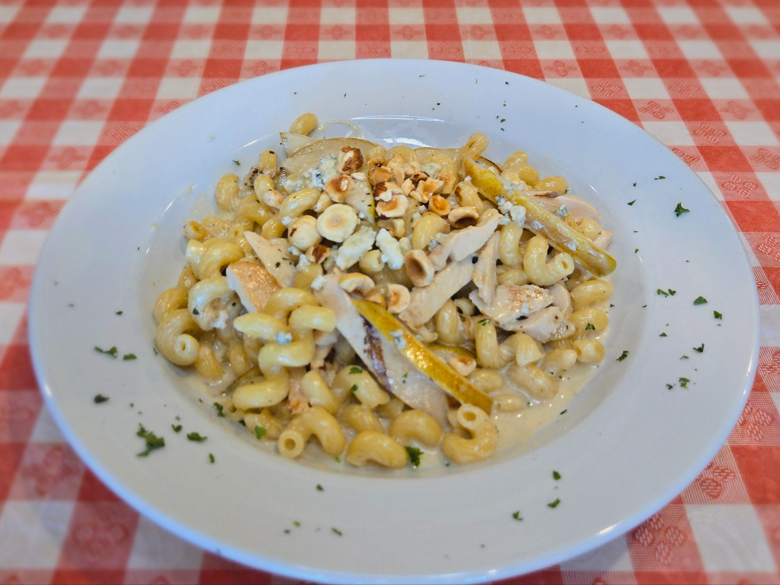 Chicken/Pear/Hazelnut Pasta.