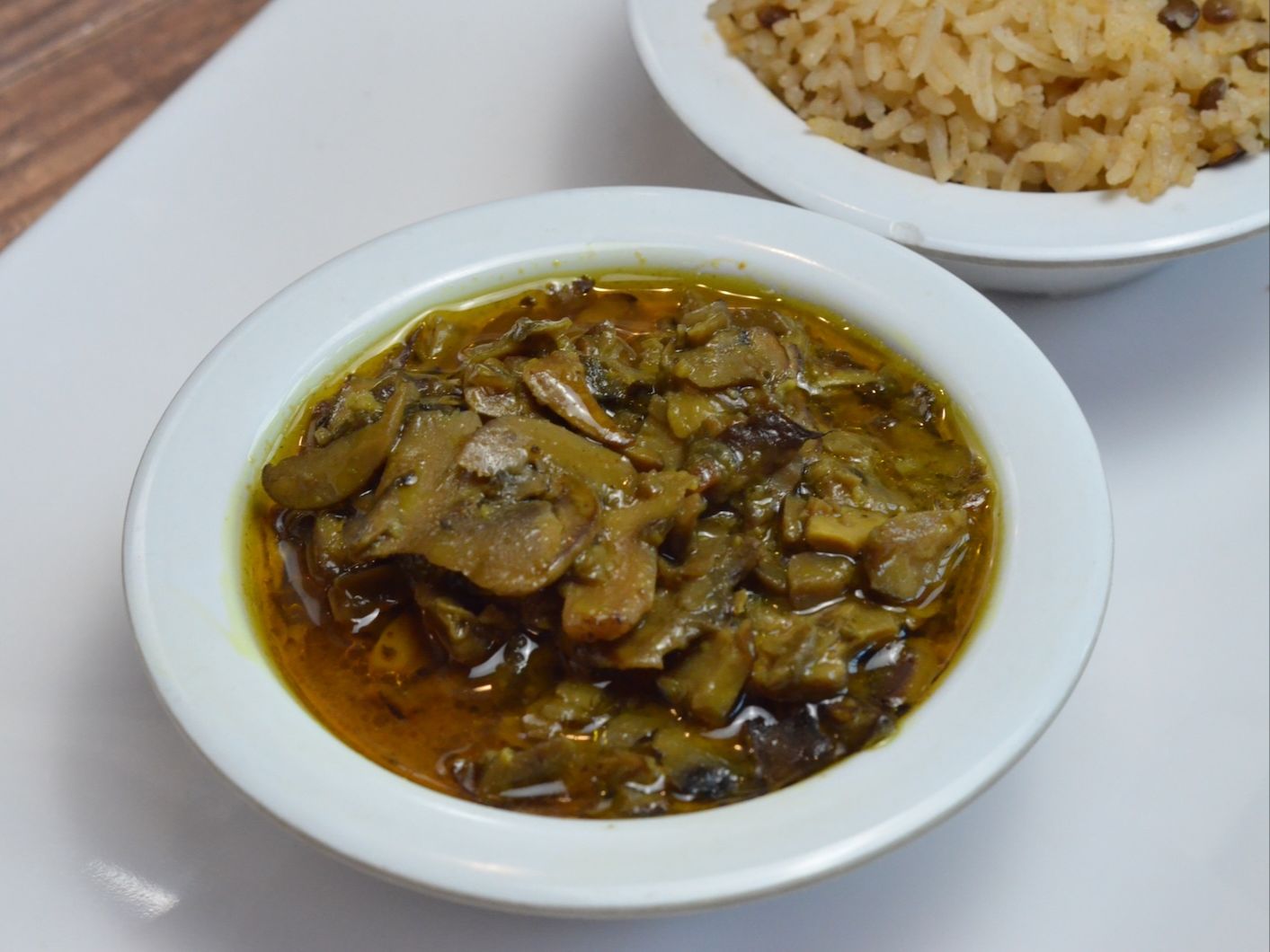 Plain mushroom stew.