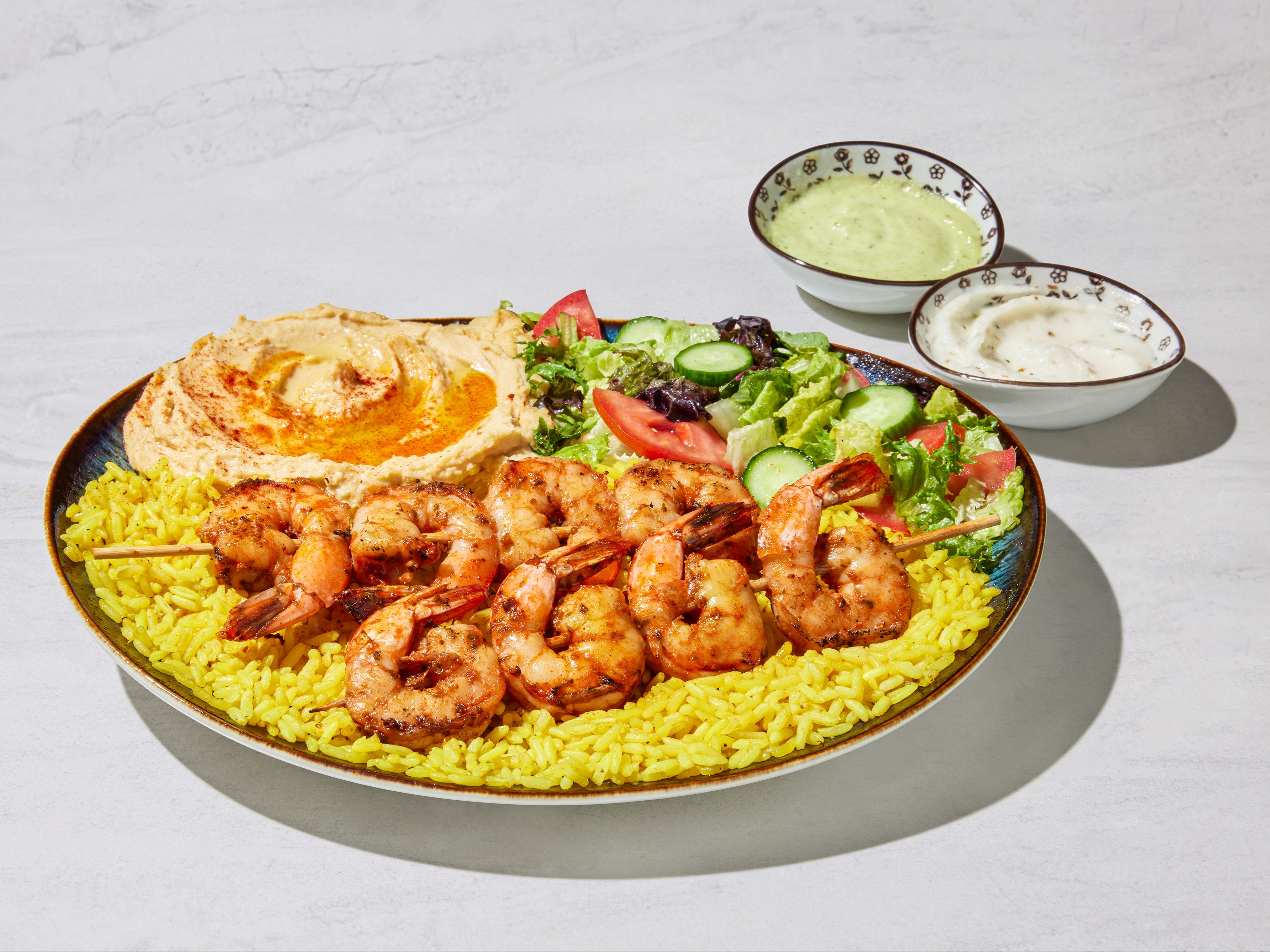 #4 Shrimp Kabab Plate.