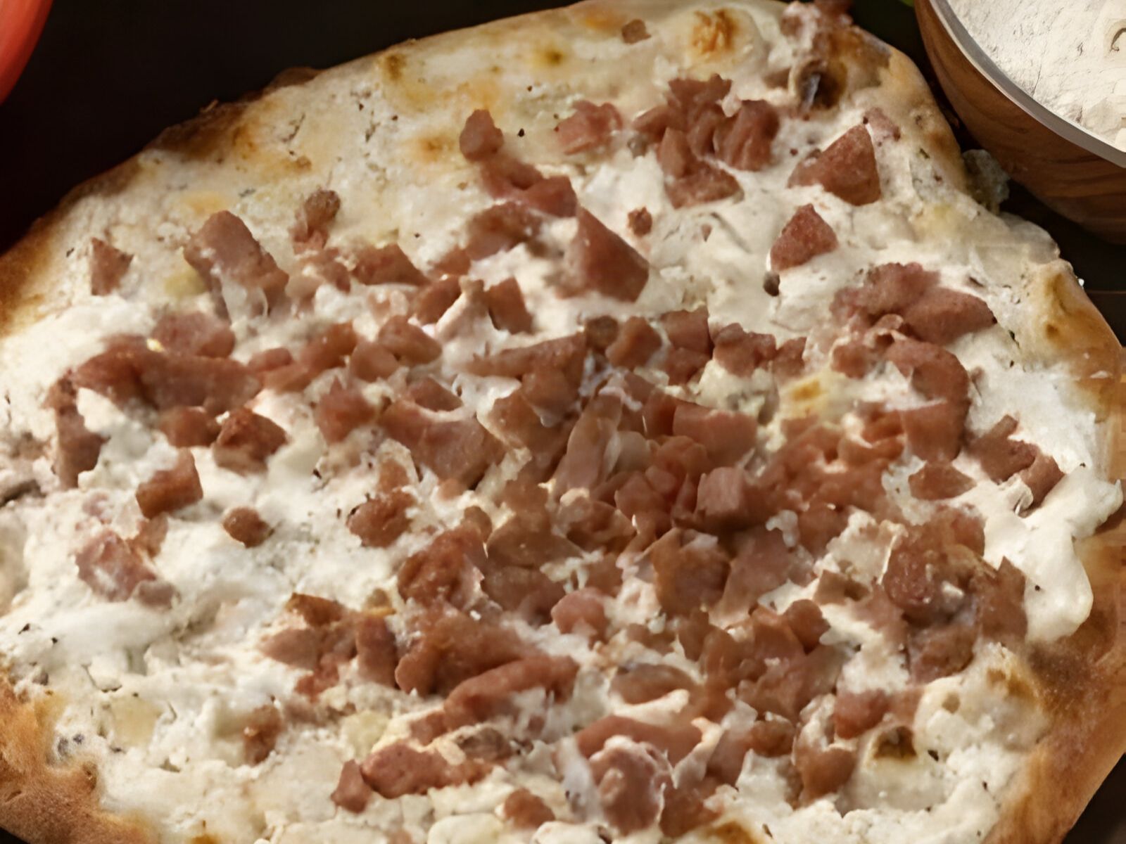 Labneh with Bologna - Flat Bread.